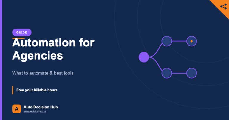 Auto Decision Hub guide featured image: automation for agencies, what to automate and best tools.