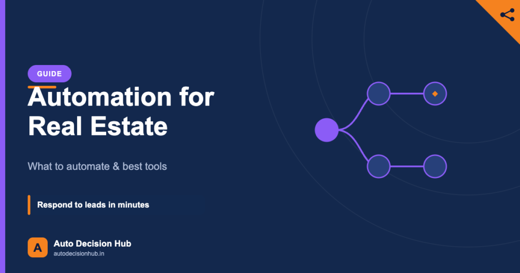 Auto Decision Hub guide featured image: automation for real estate, what to automate and best tools.